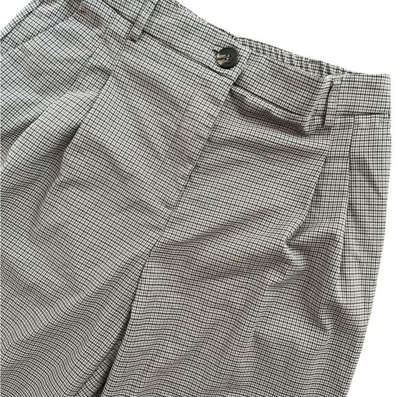 House of Harlow x Revolve High Rise Houndstooth Pleated Wide Leg Trousers Size M - Picture 3 of 7